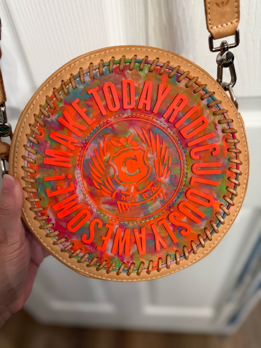 CONSUELA MTRA Circle Purse Bag Colorful Jelly Statement Crossbody Boho Leather